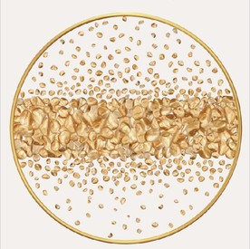 晶瓷现代金色转运鹅卵石装饰画