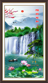 竖幅山水画