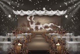 咖啡色婚礼仪式区