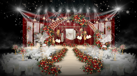 红色婚礼仪式区