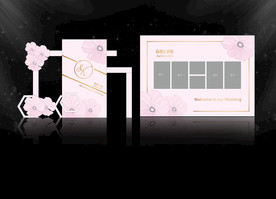 粉色花朵婚礼背景