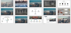 城市背景蓝色大气商务PPT