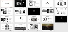 黑白欧美商务PPT模板