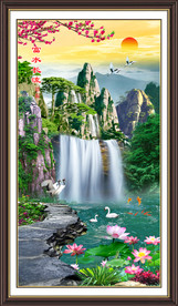 竖幅山水画
