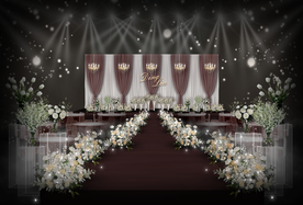 咖色系婚礼仪式区