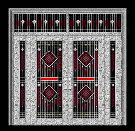 不锈钢门 熊猫纹