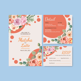 花卉插画请柬海报
