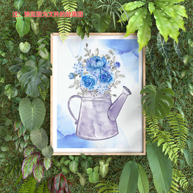 洒水壶水彩画
