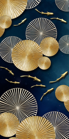 金色九鱼图玄关