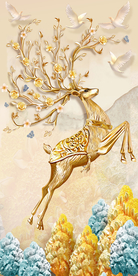 麋鹿装饰画