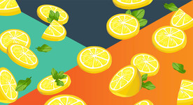 水果柠檬手绘插画