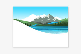 自然山水风光插画