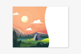 自然山水风光插画