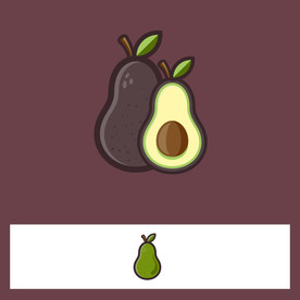 牛油果手绘素材