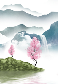 绿色风景画装饰画