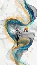 麋鹿装饰画玄关