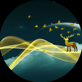 丝带麋鹿装饰画