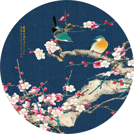 喜上眉梢圆形装饰画