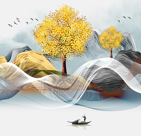 发财树意境山水