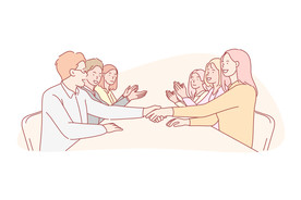 简约人物生活形象插画