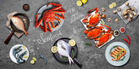 海鲜背景墙装饰画