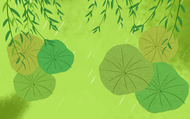 绿色装饰卡通树叶背景