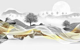 高清 山水背景新画 TIF分层