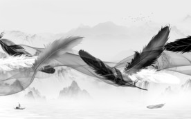 人气 山水背景新画 TIF分层