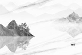 客厅新山水背景墙 TIF分层