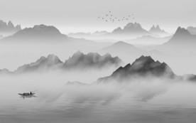 人气新山水背景墙 TIF分层