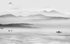 新意境山水高档画 TIF分层