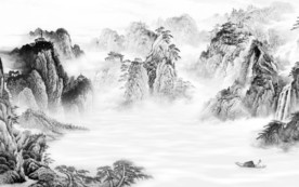 高端 新山水中式画 TIF分层