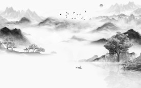 高清 新山水中式画 TIF分层