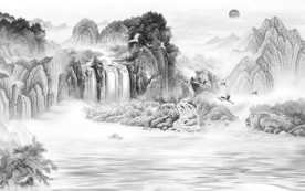 现代新山水意境画 TIF分层