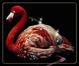 火烈鸟晶瓷画
