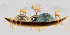 麋鹿年轮晶瓷画