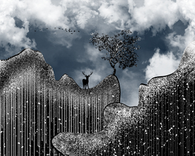 抽象麋鹿山水玄关