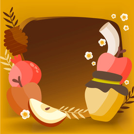 石榴苹果手绘插画