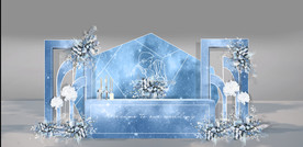 蓝色星空婚礼签到区