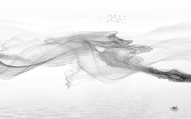 新款山水画背景 文件分层画