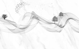 线条山水画背景 文件分层画