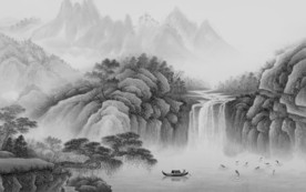 最新山水电视背景 文件分层画