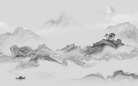 新上架新山水简约画 文件分层画