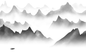 中国风灰色新山水画 TIF分层