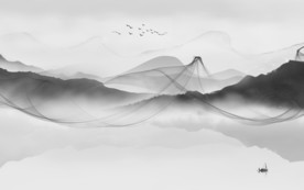 意境灰色新山水画 TIF分层