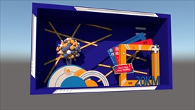 网红打卡背景su模型