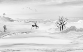 新山水简约画 文件分层画