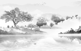 高档新山水爆款画 文件分层画