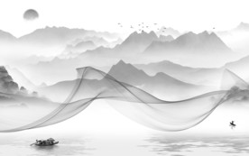 高清新山水爆款画 文件分层画