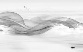 新款灰色新山水画 文件分层画